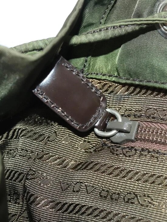 PRADA Backpack Nylon Green Silver Auth 174558 main image 5